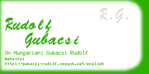 rudolf gubacsi business card
